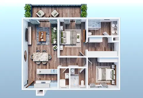 KOA 2 Bedrooms Condo Plan - Koa Towers Cancun