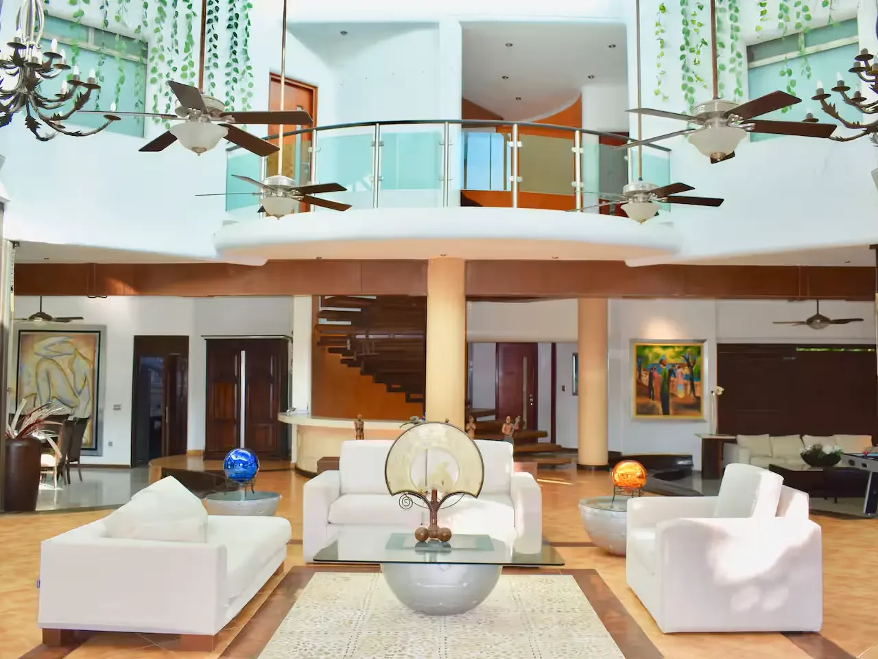 Spacious living room with modern furnishings