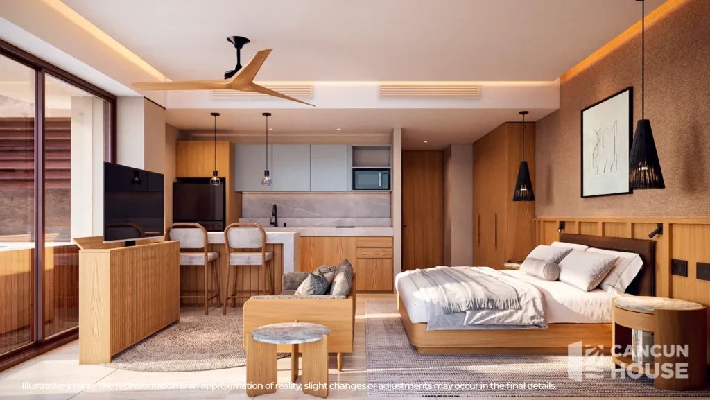 Turnkey luxury loft apartment for sale at INNA Beach Condos & Hotel Puerto Morelos.